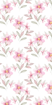 Rolgordijn voor het raam Roze bloemen