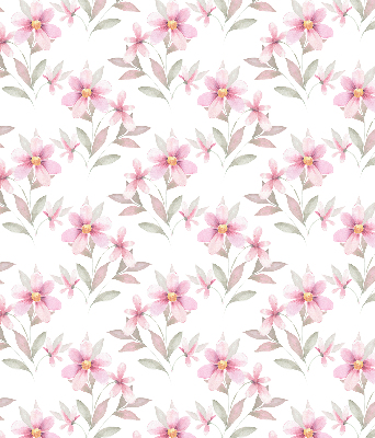 Rolgordijn voor het raam Roze bloemen