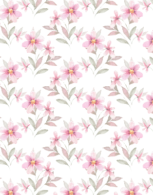 Rolgordijn voor het raam Roze bloemen