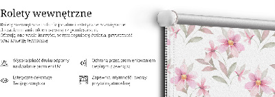 Rolgordijn voor het raam Roze bloemen