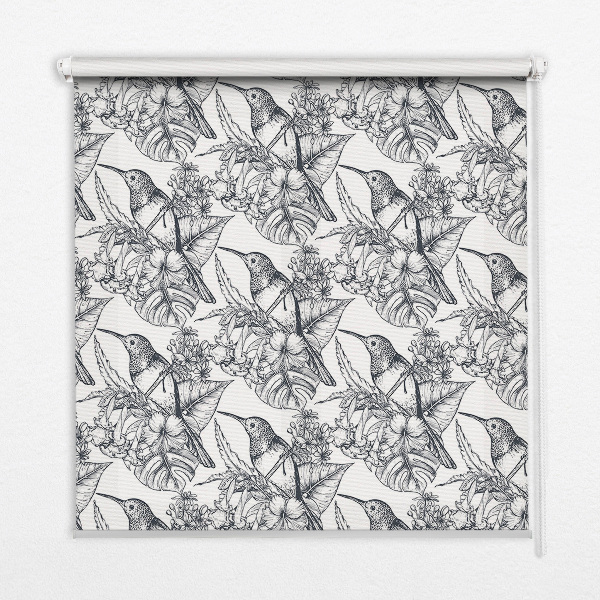 Rolgordijn verduisterend Getekende bloemen