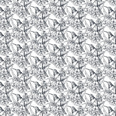 Rolgordijn verduisterend Getekende bloemen