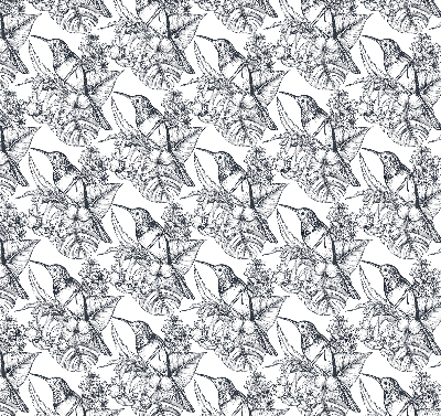 Rolgordijn verduisterend Getekende bloemen