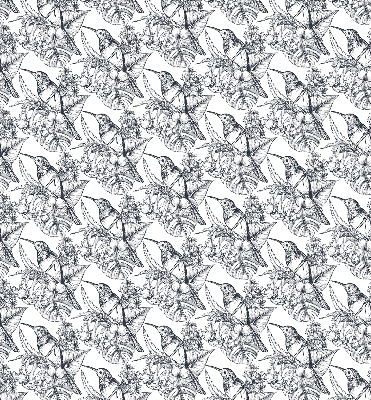 Rolgordijn verduisterend Getekende bloemen