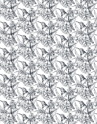 Rolgordijn verduisterend Getekende bloemen