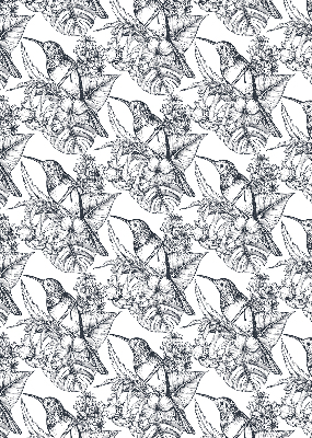 Rolgordijn verduisterend Getekende bloemen