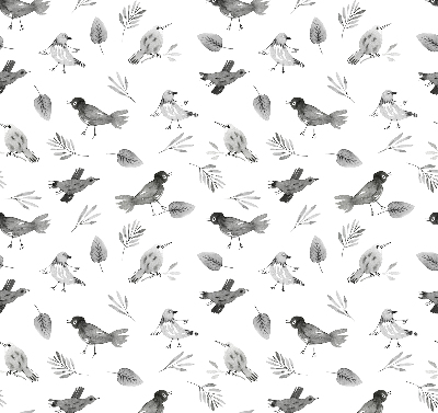 Rolgordijn voor het raam Getekende vogels en bladeren