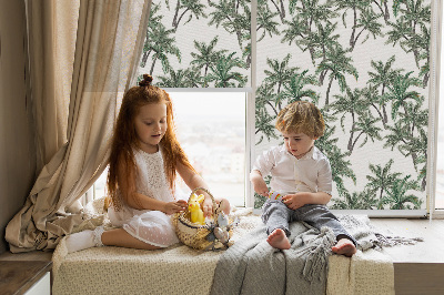 Rolgordijn voor het raam Palmbomen