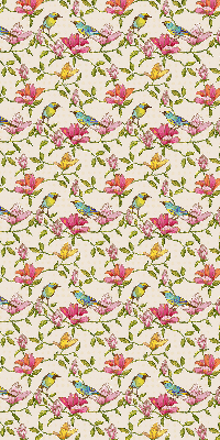 Rolgordijn verduisterend Vogels op bloemen