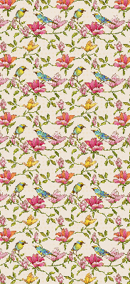 Rolgordijn verduisterend Vogels op bloemen