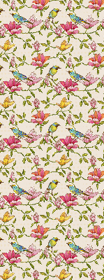 Rolgordijn verduisterend Vogels op bloemen