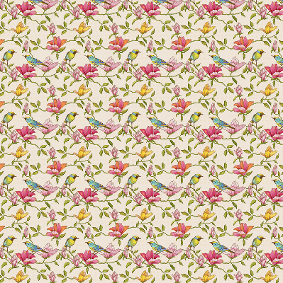 Rolgordijn verduisterend Vogels op bloemen