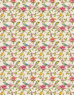 Rolgordijn verduisterend Vogels op bloemen