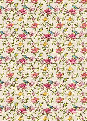 Rolgordijn verduisterend Vogels op bloemen