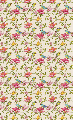 Rolgordijn verduisterend Vogels op bloemen