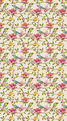 Rolgordijn verduisterend Vogels op bloemen