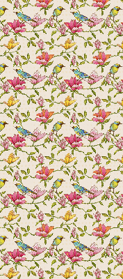 Rolgordijn verduisterend Vogels op bloemen