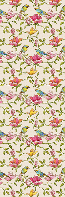 Rolgordijn verduisterend Vogels op bloemen