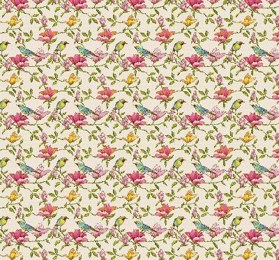 Rolgordijn verduisterend Vogels op bloemen