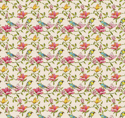 Rolgordijn verduisterend Vogels op bloemen