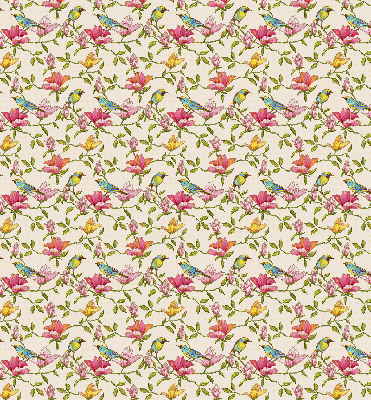 Rolgordijn verduisterend Vogels op bloemen