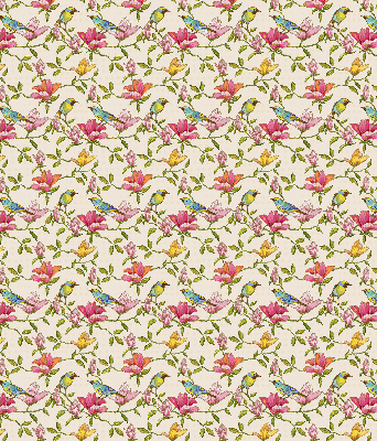 Rolgordijn verduisterend Vogels op bloemen