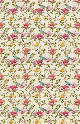 Rolgordijn verduisterend Vogels op bloemen