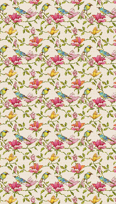 Rolgordijn verduisterend Vogels op bloemen