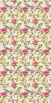 Rolgordijn verduisterend Vogels op bloemen