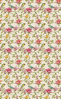 Rolgordijn verduisterend Vogels op bloemen