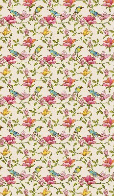 Rolgordijn verduisterend Vogels op bloemen