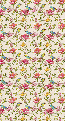 Rolgordijn verduisterend Vogels op bloemen