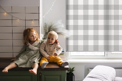 Rolgordijn voor het raam Grijze ruiten