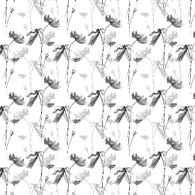 Rolgordijn verduisterend Getekende bloemen