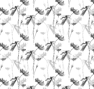 Rolgordijn verduisterend Getekende bloemen