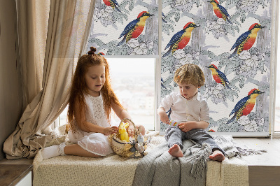 Rolgordijn voor het raam Kleurrijke vogel