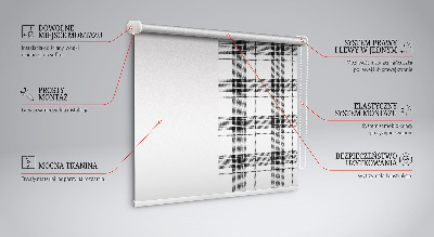 Rolgordijn voor het raam Grijze tartan