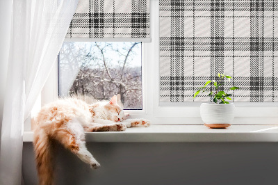 Rolgordijn voor het raam Grijze tartan