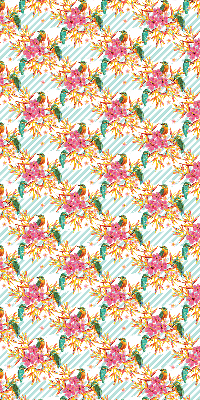 Rolgordijn voor het raam Vogels tussen de takken van een boom