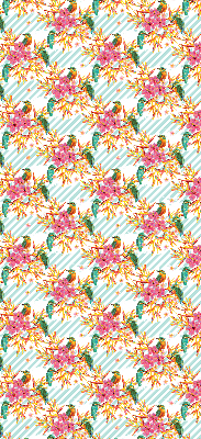 Rolgordijn voor het raam Vogels tussen de takken van een boom