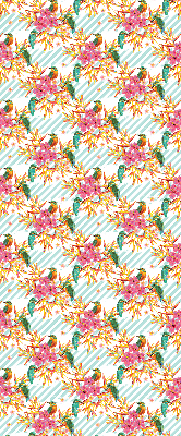 Rolgordijn voor het raam Vogels tussen de takken van een boom