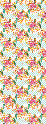 Rolgordijn voor het raam Vogels tussen de takken van een boom