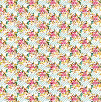 Rolgordijn voor het raam Vogels tussen de takken van een boom