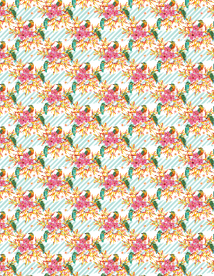 Rolgordijn voor het raam Vogels tussen de takken van een boom