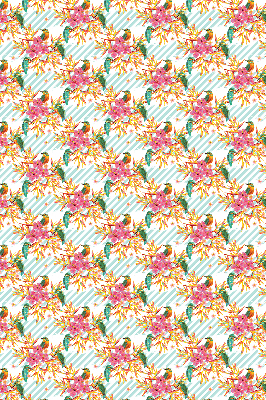 Rolgordijn voor het raam Vogels tussen de takken van een boom