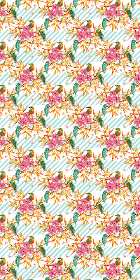 Rolgordijn voor het raam Vogels tussen de takken van een boom