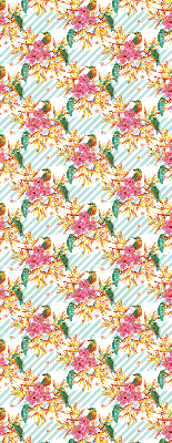 Rolgordijn voor het raam Vogels tussen de takken van een boom