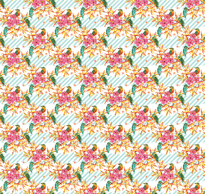 Rolgordijn voor het raam Vogels tussen de takken van een boom