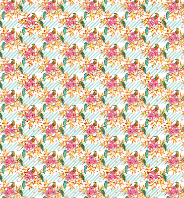 Rolgordijn voor het raam Vogels tussen de takken van een boom