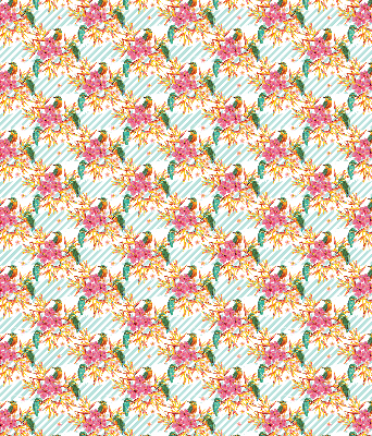 Rolgordijn voor het raam Vogels tussen de takken van een boom